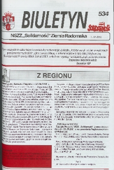 Biuletyn NSZZ "Solidarność" Ziemia Radomska, 2001, nr 534