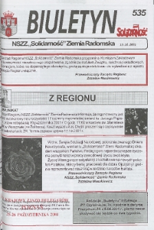 Biuletyn NSZZ "Solidarność" Ziemia Radomska, 2001, nr 535