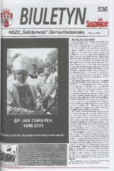 Biuletyn NSZZ "Solidarność" Ziemia Radomska, 2001, nr 536