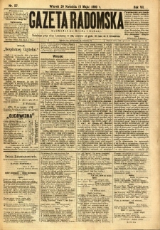 Gazeta Radomska, 1890, R. 7, nr 37