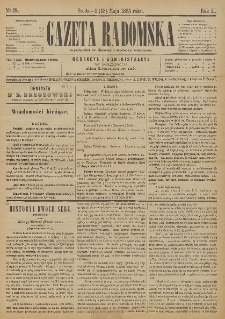 Gazeta Radomska, 1885, R. 2, nr 38