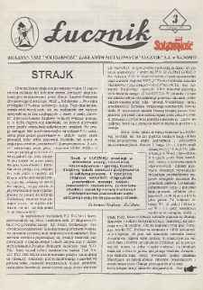 Łucznik : Biuletyn NSZZ "Solidarność" Zakład&oacute;w Metalowych "Łucznik" S.A. w Radomiu, 1995, nr 3