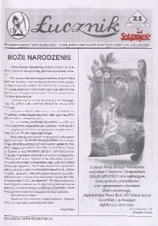 Łucznik : Biuletyn NSZZ "Solidarność" Zakład&oacute;w Metalowych "Łucznik" S.A. w Radomiu, 1996, nr 21