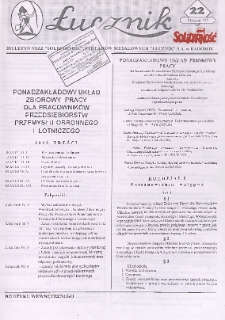 Łucznik : Biuletyn NSZZ "Solidarność" Zakładów Metalowych "Łucznik" S.A. w Radomiu, 1997, nr 22