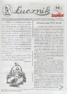 Łucznik : Biuletyn NSZZ "Solidarność" Zakład&oacute;w Metalowych "Łucznik" S.A. w Radomiu, 1997, nr 25