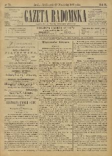 Gazeta Radomska, 1885, R. 2, nr 70