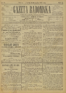Gazeta Radomska, 1885, R. 2, nr 85