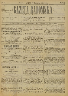 Gazeta Radomska, 1885, R. 2, nr 85