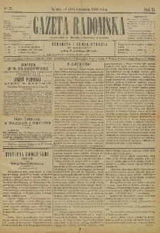 Gazeta Radomska, 1885, R. 2, nr 31