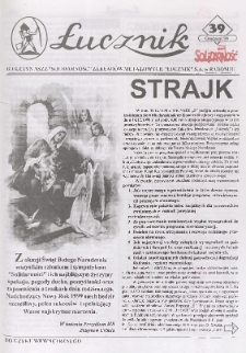 Łucznik : Biuletyn NSZZ "Solidarność" Zakład&oacute;w Metalowych "Łucznik" S.A. w Radomiu, 1998, nr 39
