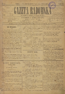 Gazeta Radomska, 1886, R. 3, nr 1