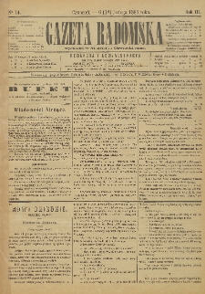 Gazeta Radomska, 1886, R. 3, nr 14