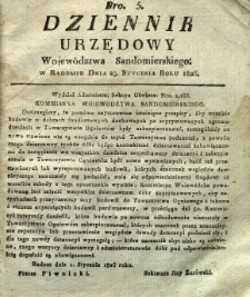 Dziennik Urzędowy Województwa Sandomierskiego, 1826, nr 5
