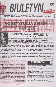 Biuletyn NSZZ "Solidarność" Ziemia Radomska, 2002, nr 550