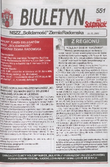 Biuletyn NSZZ "Solidarność" Ziemia Radomska, 2002, nr 551