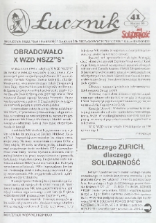 Łucznik : Biuletyn NSZZ "Solidarność" Zakładów Metalowych "Łucznik" S.A. w Radomiu, 1999, nr 41