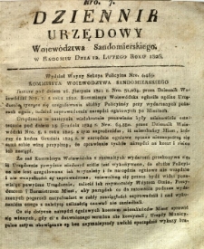 Dziennik Urzędowy Województwa Sandomierskiego, 1826, nr 7