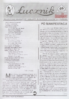 Łucznik : Biuletyn NSZZ "Solidarność" Zakład&oacute;w Metalowych "Łucznik" S.A. w Radomiu, 1999, nr 46
