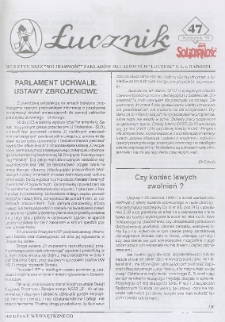 Łucznik : Biuletyn NSZZ "Solidarność" Zakładów Metalowych "Łucznik" S.A. w Radomiu, 1999, nr 47