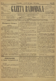 Gazeta Radomska, 1886, R. 3, nr 5