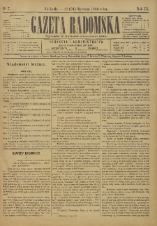 Gazeta Radomska, 1886, R. 3, nr 7