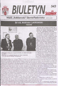 Biuletyn NSZZ "Solidarność" Ziemia Radomska, 2002, nr 543