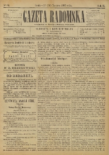 Gazeta Radomska, 1885, R. 2, nr 50