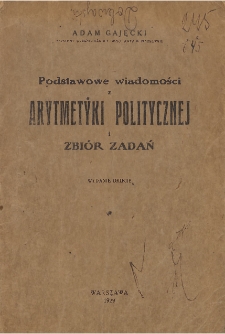 Podstawowe wiadomości z arytmetyki politycznej i zbiór zadań