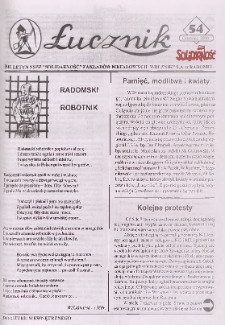 Łucznik : Biuletyn NSZZ "Solidarność" Zakład&oacute;w Metalowych "Łucznik" S.A. w Radomiu, 2000, nr 54