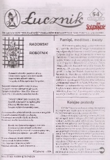 Łucznik : Biuletyn NSZZ "Solidarność" Zakładów Metalowych "Łucznik" S.A. w Radomiu, 2000, nr 54