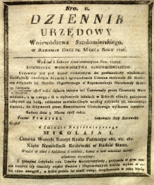 Dziennik Urzędowy Województwa Sandomierskiego, 1826, nr 11