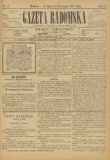 Gazeta Radomska, 1886, R. 3, nr 27