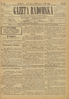 Gazeta Radomska, 1886, R. 3, nr 28