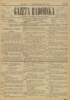 Gazeta Radomska, 1886, R. 3, nr 33