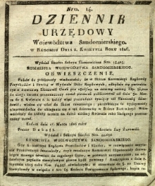 Dziennik Urzędowy Województwa Sandomierskiego, 1826, nr 14