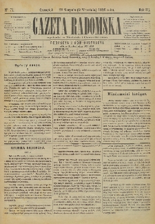 Gazeta Radomska, 1886, R. 3, nr 71