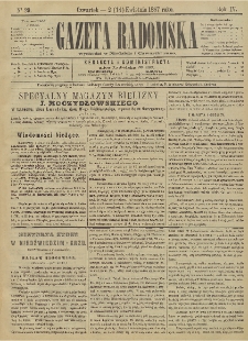 Gazeta Radomska, 1887, R. 4, nr 29