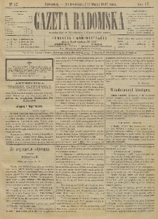 Gazeta Radomska, 1887, R. 4, nr 37