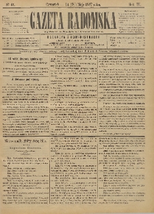 Gazeta Radomska, 1887, R. 4, nr 41