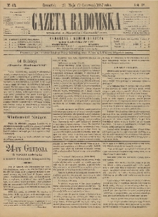 Gazeta Radomska, 1887, R. 4, nr 43