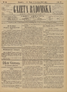 Gazeta Radomska, 1887, R. 4, nr 43