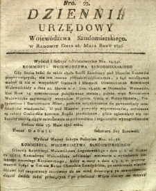 Dziennik Urzędowy Województwa Sandomierskiego, 1826, nr 22