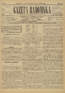 Gazeta Radomska, 1886, R. 3, nr 51