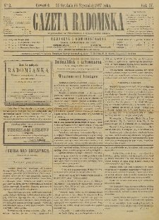 Gazeta Radomska, 1887, R. 4, nr 2