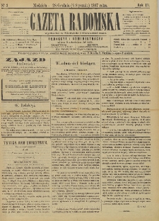 Gazeta Radomska, 1887, R. 4, nr 3
