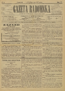 Gazeta Radomska, 1887, R. 4, nr 4