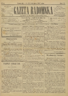 Gazeta Radomska, 1887, R. 4, nr 6