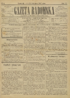 Gazeta Radomska, 1887, R. 4, nr 6