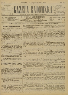 Gazeta Radomska, 1887, R. 4, nr 13