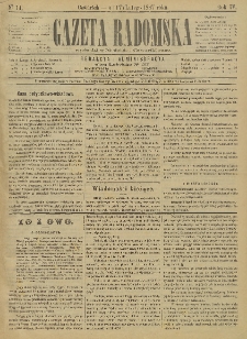Gazeta Radomska, 1887, R. 4, nr 14